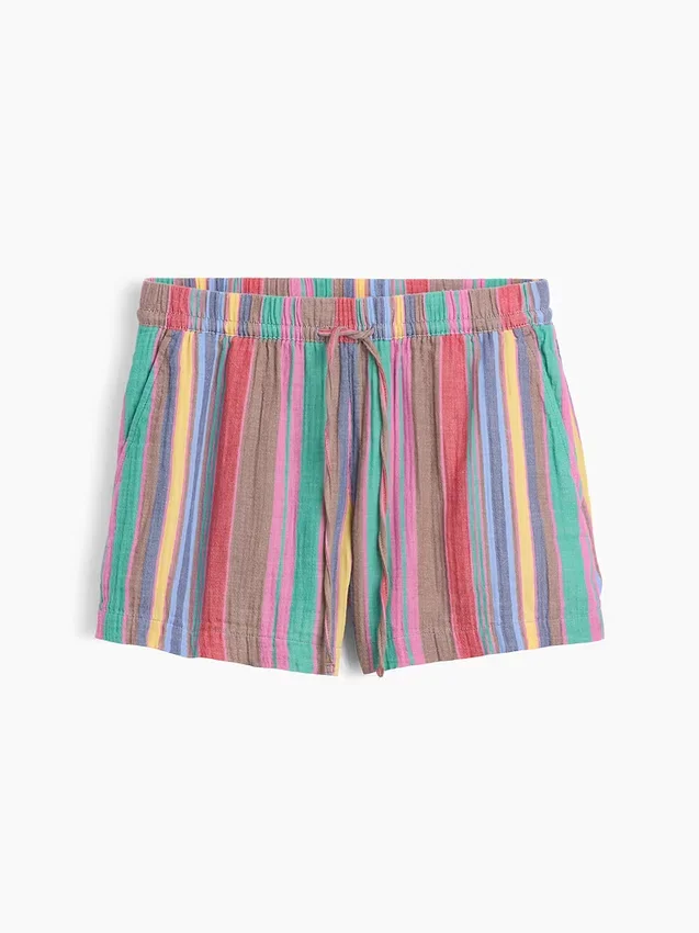 Pantalones cortos de gasa de algodón de talle medio de 4"