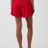 Pantalones cortos de gasa de algodón de talle medio de 4"