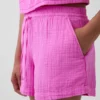 Pantalones cortos de gasa de algodón de talle medio de 4"