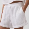 Pantalones cortos de gasa de algodón de talle medio de 4"