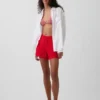 Pantalones cortos de gasa de algodón de talle medio de 4"