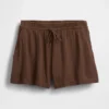 Pantalones cortos de gasa de algodón de talle medio de 4"