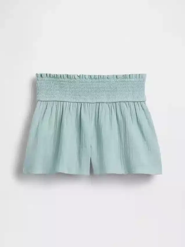 Pantalones cortos de gasa de algodón para niños con dobladillo de mariposa