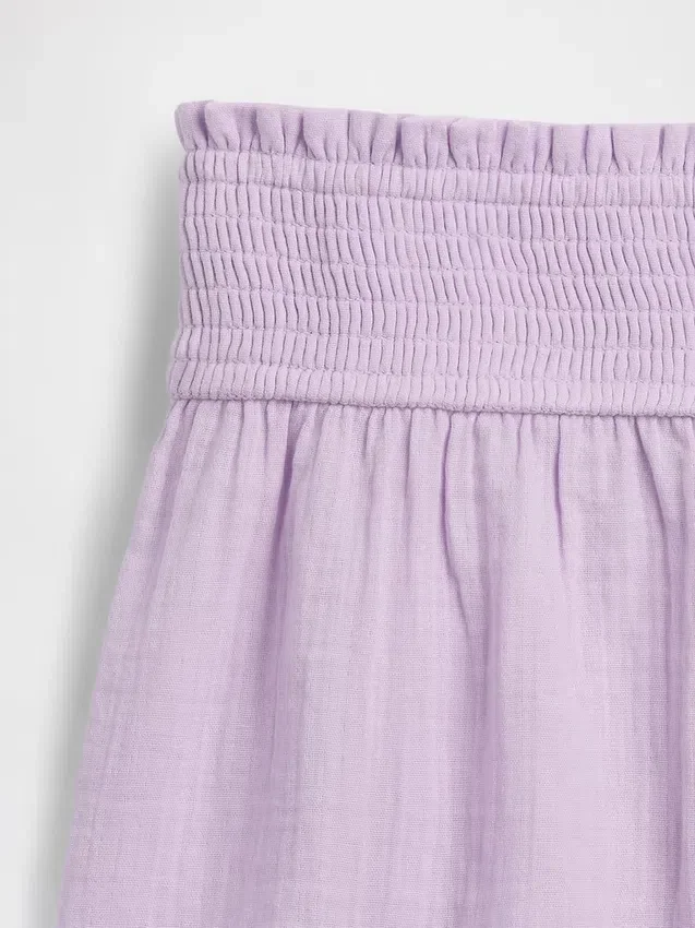 Pantalones cortos de gasa de algodón para niños con dobladillo de mariposa