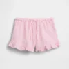 Pantalones cortos de gasa de algodón para niños con volantes