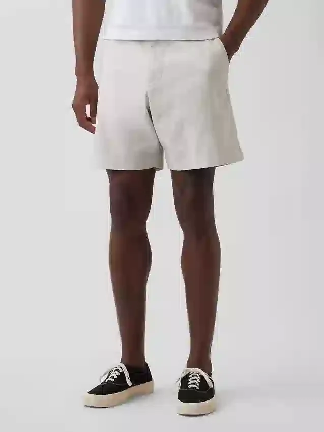 Pantalones cortos de lino y algodón de 7.5"