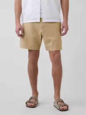 Pantalones cortos de lino y algodón de 7.5″