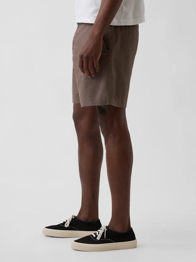 Pantalones cortos de lino y algodón de 7.5"