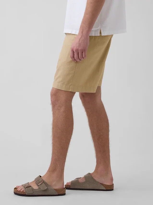 Pantalones cortos de lino y algodón de 7.5"