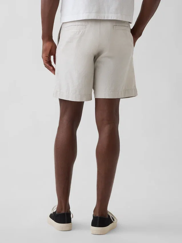 Pantalones cortos de lino y algodón de 7.5"