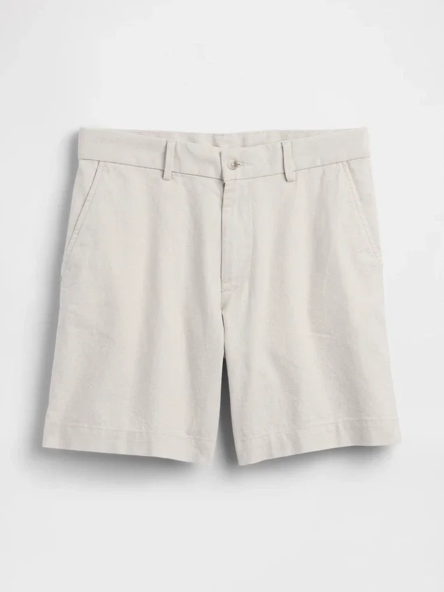Pantalones cortos de lino y algodón de 7.5"