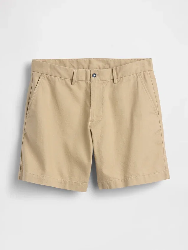 Pantalones cortos de lino y algodón de 7.5"