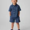 Pantalones cortos de lino y algodón para bebés y niños pequeños