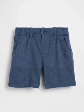 Pantalones cortos de lino y algodón para bebés y niños pequeños