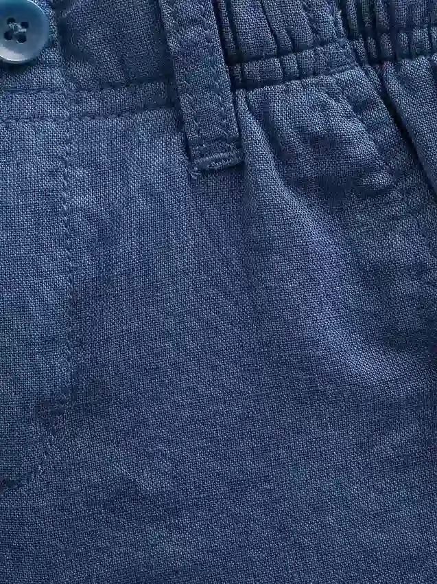 Pantalones cortos de lino y algodón para bebés y niños pequeños