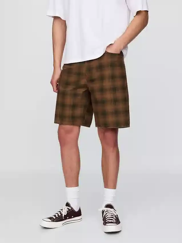 Pantalones cortos de lona a cuadros