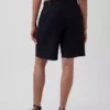 Pantalones cortos de mezcla de lino de 9" de talle bajo