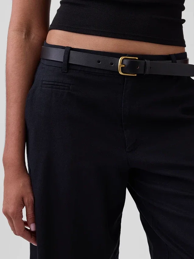 Pantalones cortos de mezcla de lino de 9" de talle bajo