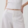Pantalones cortos de mezcla de lino de 9" de talle bajo