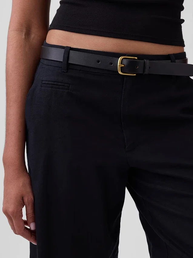 Pantalones cortos de mezcla de lino de 9" de talle bajo