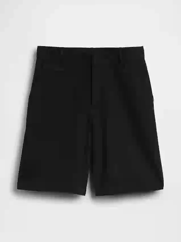 Pantalones cortos de mezcla de lino de 9" de talle bajo