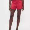 Pantalones cortos de mezcla de lino de tiro medio de 4"