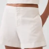 Pantalones cortos de mezcla de lino de tiro medio de 4"