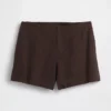Pantalones cortos de mezcla de lino de tiro medio de 4"