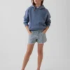 Pantalones cortos de mezclilla a rayas de talle bajo para niños
