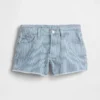 Pantalones cortos de mezclilla a rayas de talle bajo para niños