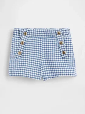 Pantalones cortos de mezclilla a rayas marineras para bebés y niños pequeños