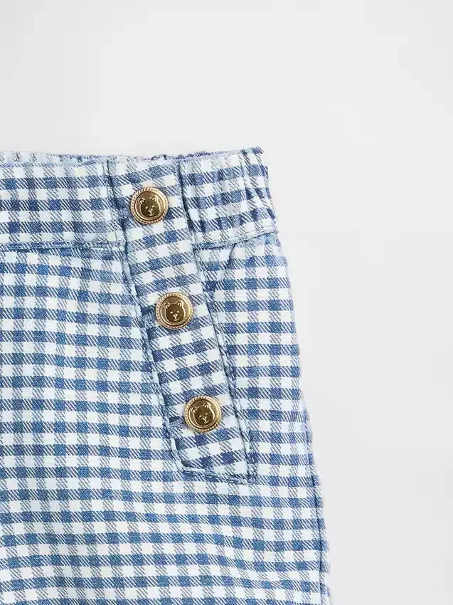 Pantalones cortos de mezclilla a rayas marineras para bebés y niños pequeños