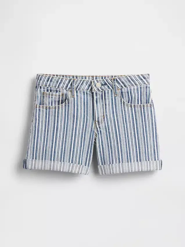 Pantalones cortos de mezclilla a rayas para niños