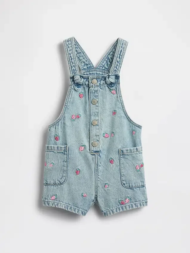 Pantalones cortos de mezclilla bordados para bebés y niños