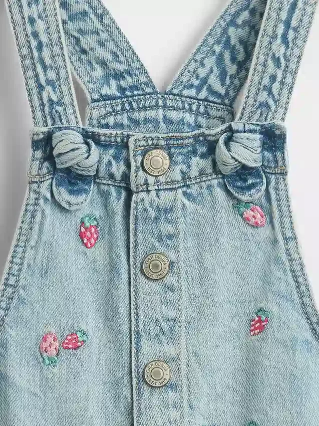 Pantalones cortos de mezclilla bordados para bebés y niños