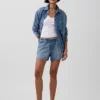 Pantalones cortos de mezclilla cómodos de talle bajo de 3.5”