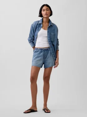 Pantalones cortos de mezclilla cómodos de talle bajo de 3.5”