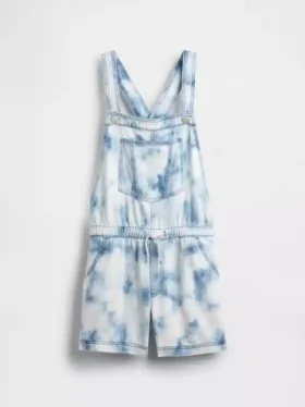 Pantalones cortos de mezclilla con efecto tie-dye para niños, de corte holgado