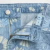 Pantalones cortos de mezclilla con estampado floral y talle bajo para niños