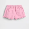 Pantalones cortos de mezclilla con volantes y abertura frontal para bebés y niños pequeños