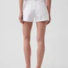 Pantalones cortos de mezclilla de corte recto holgado y talle alto de 3.5"