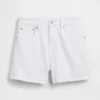 Pantalones cortos de mezclilla de corte recto holgado y talle alto de 3.5"
