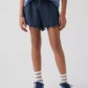 Pantalones cortos de mezclilla de gasa de algodón para niños con volantes