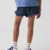 Pantalones cortos de mezclilla de gasa de algodón para niños con volantes