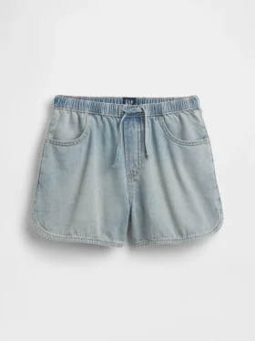 Pantalones cortos de mezclilla de talle alto para niños