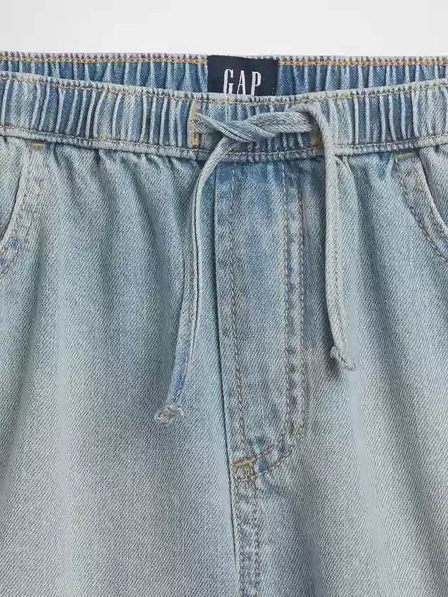 Pantalones cortos de mezclilla de talle alto para niños
