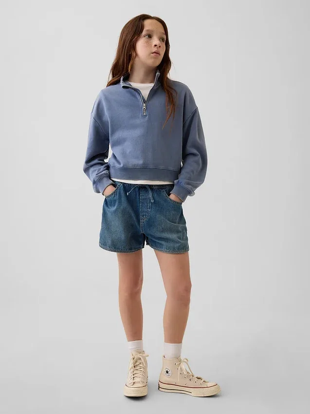 Pantalones cortos de mezclilla de talle alto para niños «Easy Dolphin»