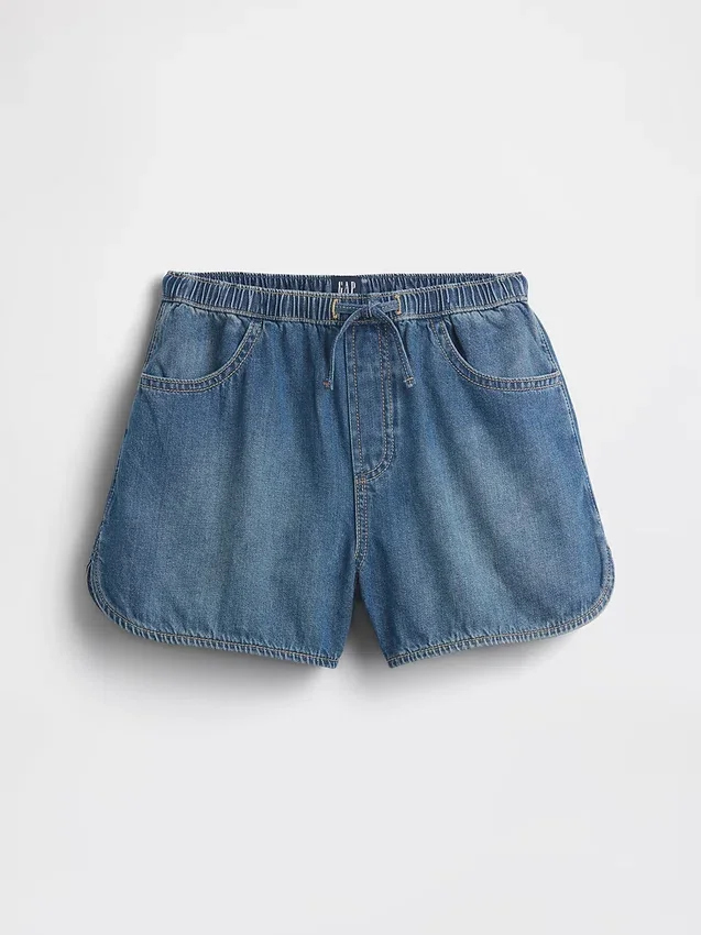 Pantalones cortos de mezclilla de talle alto para niños «Easy Dolphin»