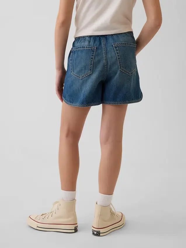 Pantalones cortos de mezclilla de talle alto para niños «Easy Dolphin»