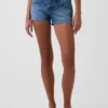 Pantalones cortos de mezclilla de talle bajo con cordón de 3"
